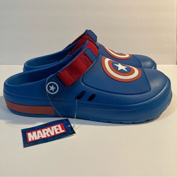 Mens Ground Up Marvel Captain America Avengers Clogs Brand New w/ Tags Size 12 - Picture 2 of 8